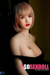 165cm 5ft4 TPE Short Hair Big Breasts Sex Doll With Black Dress