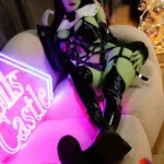 168cm 5ft5 TPE Green Skin Small Horned Big Boobs Curvy Hips Sex Doll #A4 Head