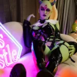 168cm 5ft5 TPE Green Skin Small Horned Big Boobs Curvy Hips Sex Doll #A4 Head