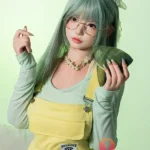 168cm 5ft6 Green Long Hair Elegant Sex Dolls Full Body Sex Toys Game Lady Dolls D-Cup