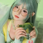 168cm 5ft6 Green Long Hair Elegant Sex Dolls Full Body Sex Toys Game Lady Dolls D-Cup