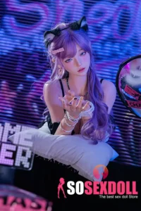 168cm 5ft6 Purple Cat Ear Sexy Sex Dolls Life Sized Adult Sex Dolls D-Cup