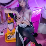 168cm 5ft6 Purple Cat Ear Sexy Sex Dolls Life Sized Adult Sex Dolls D-Cup
