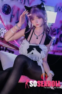 168cm 5ft6 Purple Cat Ear Sexy Sex Dolls Life Sized Adult Sex Dolls D-Cup