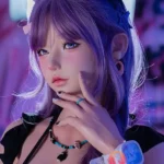 168cm 5ft6 Purple Cat Ear Sexy Sex Dolls Life Sized Adult Sex Dolls D-Cup