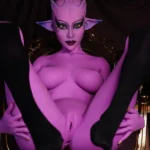 170cm 5ft5 TPE Galactic Ears Purple Skin Large Breast Willowy Figure Sex Doll #A5 Head