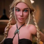 ตุ๊กตาเซ็กส์ TPE สูง 170 ซม. 5 ฟุต 5 นิ้ว ทรงเพรียวบาง ลำตัวสีทอง ผมสีทอง #DC04