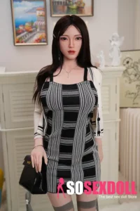 170cm 5ft6 Black Long Hair Plaid Skirt Sex Dolls Sex Toys Love Sex Robots