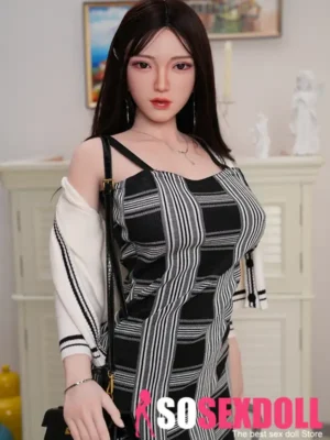170cm 5ft6 Black Long Hair Plaid Skirt Sex Dolls Sex Toys Love Sex Robots