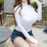 170cm 5ft6 White Sleeve Blue Shorts Sex Dolls Female Sex Fantasy Sex Toys