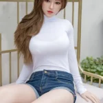 170cm 5ft6 White Sleeve Blue Shorts Sex Dolls Female Sex Fantasy Sex Toys