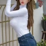 170cm 5ft6 White Sleeve Blue Shorts Sex Dolls Female Sex Fantasy Sex Toys