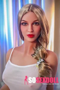 173cm 5ft7 TPE Western Woman Blonde Curls Perky Chests Sex Doll