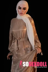 177cm 5ft8 Silicone White Headscarf Seductive Suit Small Boobs Sex Doll