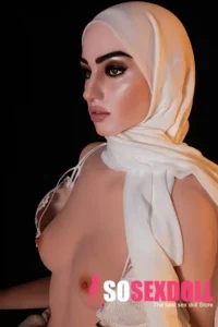 177cm 5ft8 Silicone White Headscarf Seductive Suit Small Boobs Sex Doll