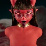 29.3kg 64.6lbs Silicone Red Skin Little Devil Sexy Suit Sex Doll In Stock(US Only)