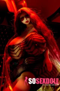 72cm 2ft4 TPE Seductive Dress Red Hair Huge Chests Sex Doll