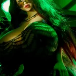 72cm 2ft4 TPE Seductive Dress Red Hair Huge Chests Sex Doll