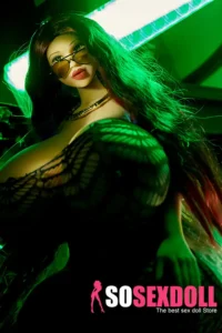 72cm 2ft4 TPE Seductive Dress Red Hair Huge Chests Sex Doll