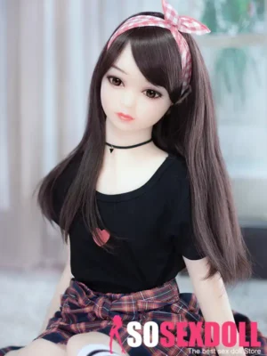 100cm 3ft3 TPE Checked Skirt Flat Breasts Sex Doll