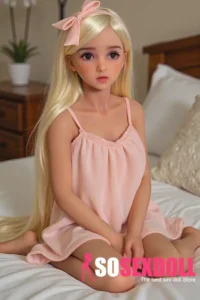 100cm 3ft3 TPE Round Chests Pink Dress Sex Doll