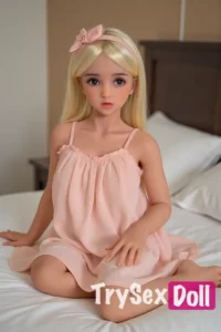 100cm 3ft3 TPE Round Chests Pink Dress Sex Doll