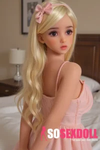 100cm 3ft3 TPE Round Chests Pink Dress Sex Doll