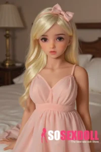 100cm 3ft3 TPE Round Chests Pink Dress Sex Doll