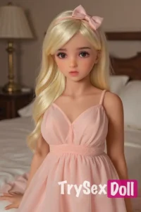 100cm 3ft3 TPE Round Chests Pink Dress Sex Doll