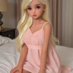100cm 3ft3 TPE Round Chests Pink Dress Sex Doll