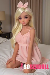 100cm 3ft3 TPE Round Chests Pink Dress Sex Doll