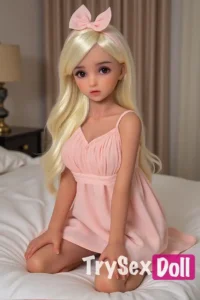 100cm 3ft3 TPE Round Chests Pink Dress Sex Doll
