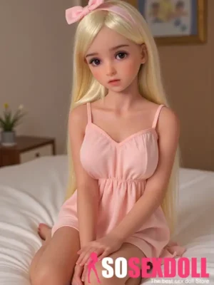 100cm 3ft3 TPE Round Chests Pink Dress Sex Doll