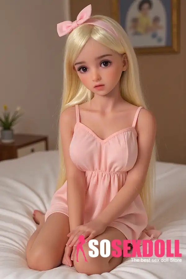 100cm 3ft3 TPE Round Chests Pink Dress Sex Doll