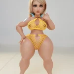 120cm 3ft3 TPE Curvy Body Buxom Bosom Golden Hair Sex Doll #S16 Head