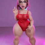 120cm 3ft3 TPE Full Bust Thick Body Sex Doll #S14 Head in Red Bikini
