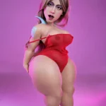 120cm 3ft3 TPE Full Bust Thick Body Sex Doll #S14 Head in Red Bikini
