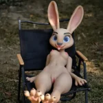 120cm 3ft9 Silicone Furry C Cup Breast Cute Bunny Ears Sex Doll