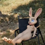 120cm 3ft9 Silicone Furry C Cup Breast Cute Bunny Ears Sex Doll