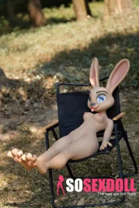 120cm 3ft9 Silicone Furry C Cup Breast Cute Bunny Ears Sex Doll