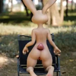 120cm 3ft9 Silicone Furry C Cup Breast Cute Bunny Ears Sex Doll