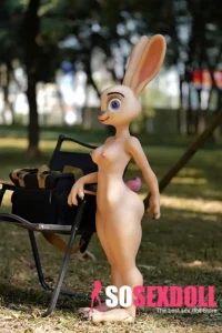 120cm 3ft9 Silicone Furry C Cup Breast Cute Bunny Ears Sex Doll