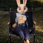 120cm 3ft9 Silicone Furry C Cup Breast Cute Bunny Ears Sex Doll