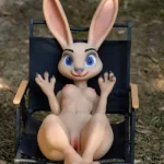 120cm 3ft9 Silicone Furry C Cup Breast Cute Bunny Ears Sex Doll