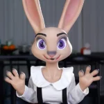 120cm 3ft9 Silicone Petite Chest Fluffy Body Rabbit Sex Doll