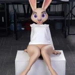 120cm 3ft9 Silicone Petite Chest Fluffy Body Rabbit Sex Doll