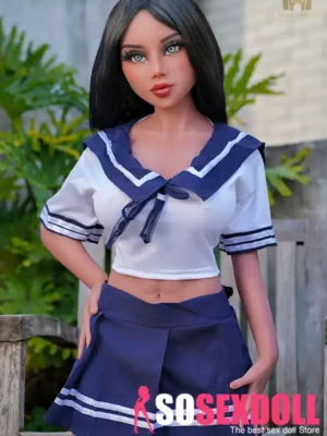125cm 4ft1 TPE Plump Chest Toned Body Black Hair Sex Doll #DC35 Head