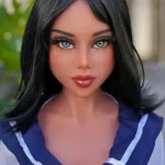 125cm 4ft1 TPE Plump Chest Toned Body Black Hair Sex Doll #DC35 Head