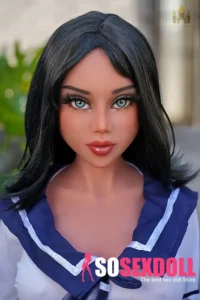 125cm 4ft1 TPE Plump Chest Toned Body Black Hair Sex Doll #DC35 Head