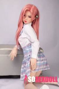130cm 4ft3 Cute Anime Style Love Dolls Lifelike Pink Haired Companion Dolls